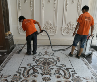 广州办公室保洁公司:石材怎样保养?